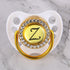 Luxury Glam Crystal White Bling Pacifier 26 Initial Letters Available Handmade Rhinestones Baby Pacifier For Baby