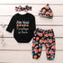 Halloween Clothing Newborn Infant Pumpkin Romper Floral Trousers Hat Headband 4pcs Set For Girls