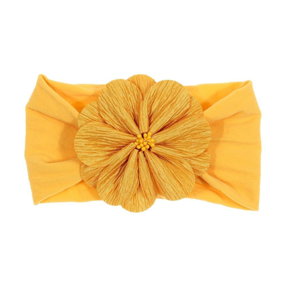 Cute 1PCS Baby Girls Lotus Flower Nylon Headband Knot Elastic Newborn Toddler Headwraps Kids Hair Accessories Gifts