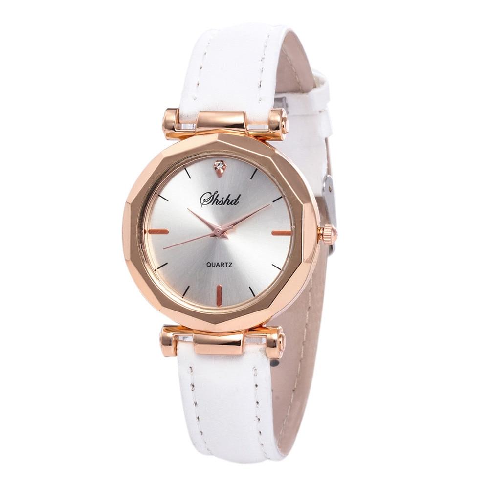 Women Watch Rhinestone Fashion Exquisite Women Leather Casual Watch Luxury Analog Quartz Crystal Wristwatch Bracelet Watch For Women and Girls