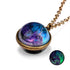 New  Galaxy Double Sided Pendant Necklace IN Universe Planet Jewelry Glass Art Picture Handmade Statement Necklace art Design