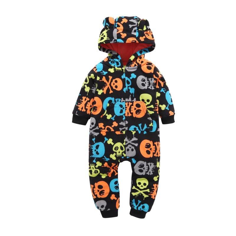 Modern Popular Fashion Newborn One Piece Fleece Hooded Jumpsuit Long Sleeved Baby Body suits Romper For Girls and Boys Kids