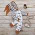 Newborn Baby Clothes Feather Rompers Tops Striped Pants Clothes Outfits Set For Girls And Boys