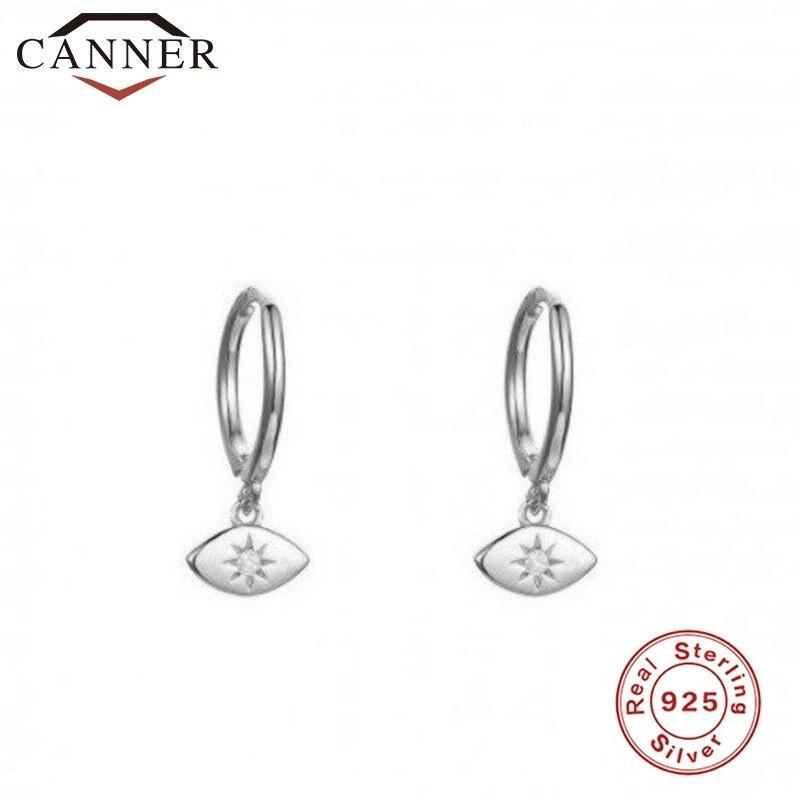 Small Luxury Hoop Epic Earrings Sterling Silver Zircon Earrings Elegant Round Silver Gold Color Eye Hoop