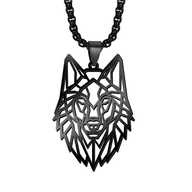 Amazing Wolf Animal Necklace 316L Stainless Steel Forest Animals Luxury For Men Elegant Necklace Hollow Cut Out Pendant Jewelry Gift For Women