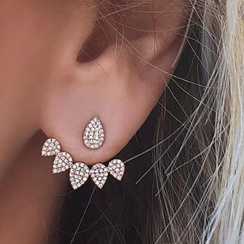 New Fashion Round Dangle Drop Korean Earrings For Women In Geometric Round Heart Gold Earring Elegant Style