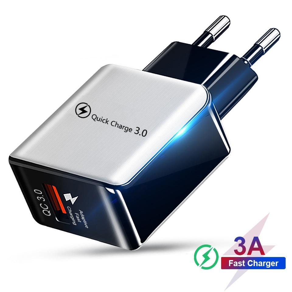 Fast Universal Portable Quick Charge 3.0 4.0 USB Charger 5V 3A Fast Charging Adapter Lightweight Mobile Phone Charger