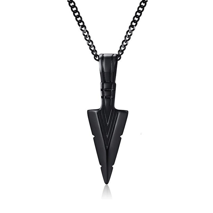 Luxury Arrowhead Primal Stainless Steel Necklace For Men In Tribunal Surf Retro Jewelry Modern Design