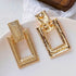 Fashion Elegant Geometric Earring For Women Luxury Gold Color Metal Jewelry Epic Exaggeration Punk Big Long Rectangle Earrings