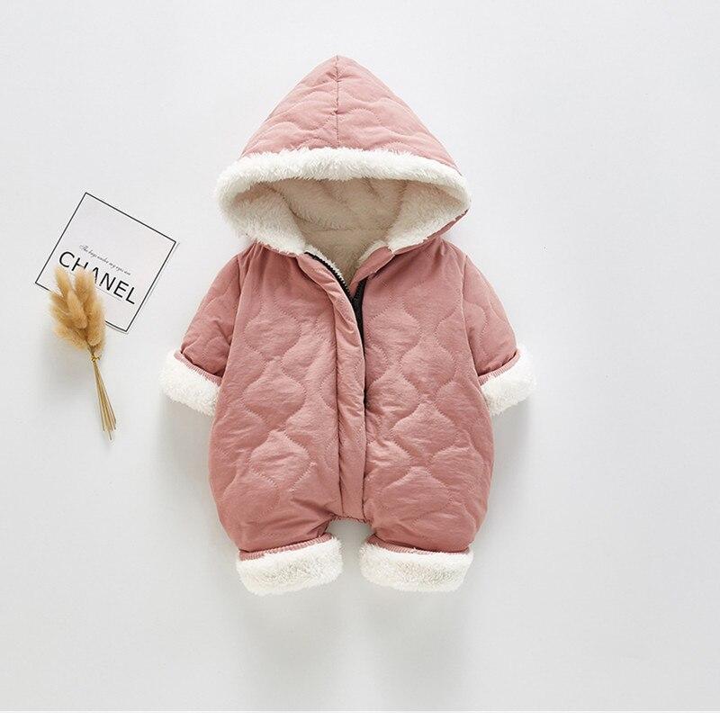 Modern Elegant Winter Children's baby Plush Thickened Cotton Jumpsuit Jacket For New Baby  Boys and Girls