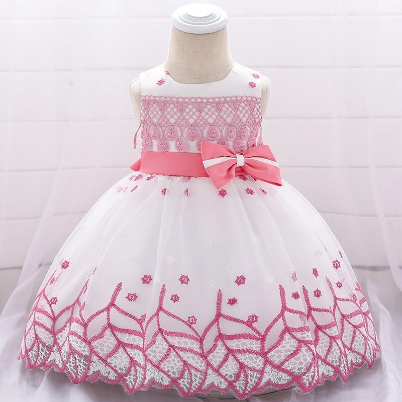 Leaf Embroidered Princess  Children Elegant Dress For Girls  Baby Wedding Dresses Unique Design