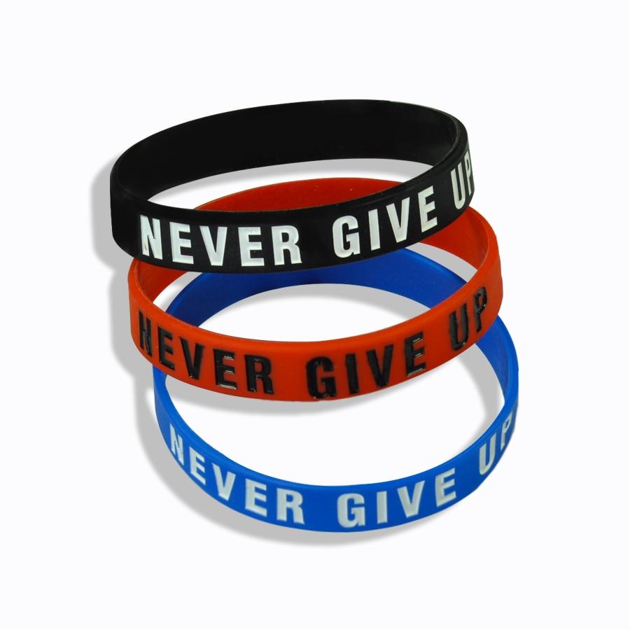 New Trend Motivation "The Road to Dreams" "Never Give Up"  Inspirational Silicone Rubber Bracelet Elastic Band  Brecelet for Women and Men In Unisex Design