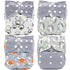 4PCS Set Diaper Cover Washable Diaper Eco-friendly Ecological Adjustable Baby Nappy Reusable Cloth Diapers In Printed Design For Baby and Kids