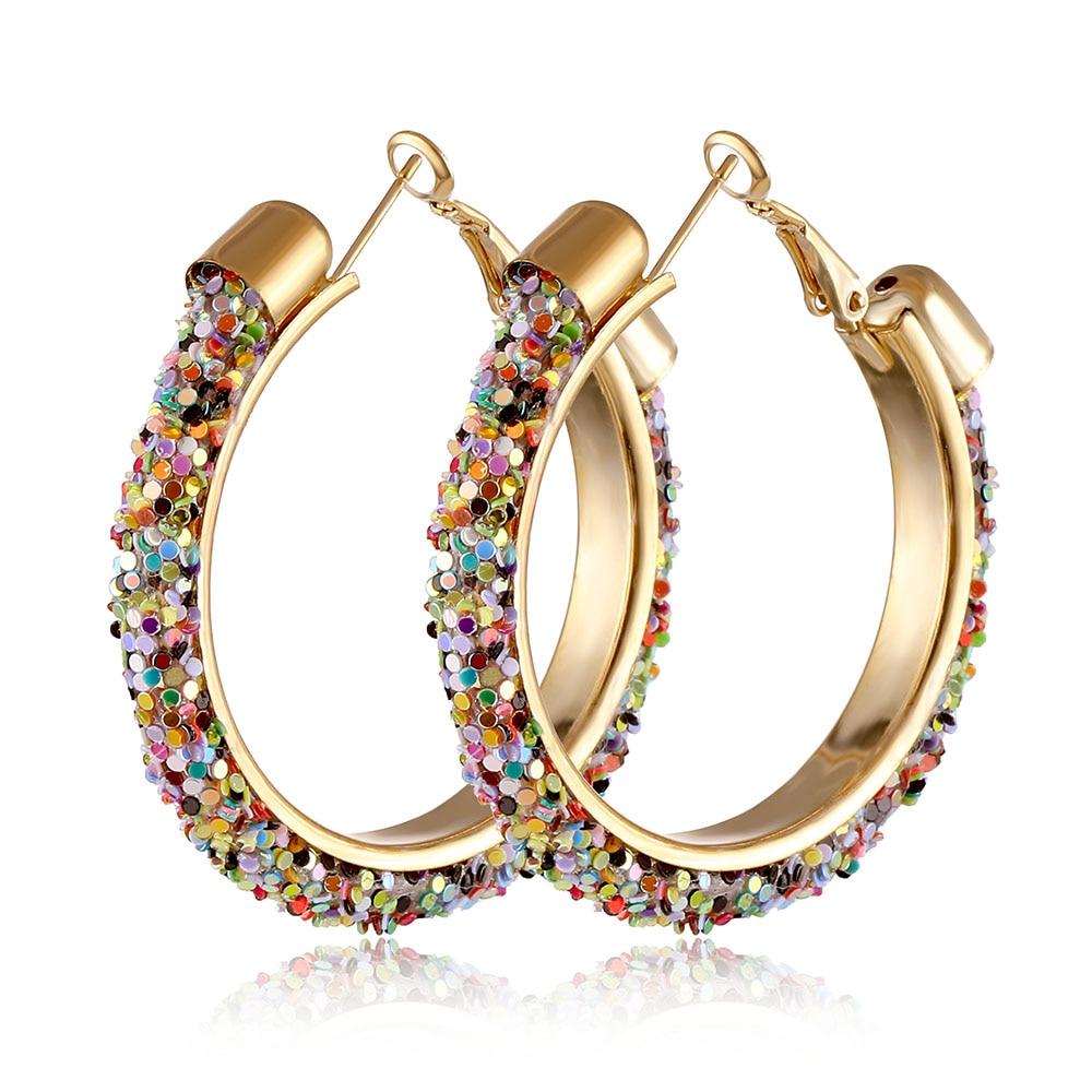 New Big Circle Round Hoop Earrings for Women's Fashion Statement Golden Punk Charm Earrings Party Jewelry