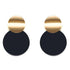 Modern Korean Statement Elegant Black Acrylic Drop Earrings for Women New Fashion Jewelry Luxury Vintage Epic Geometric Gold Asymmetric Earringa