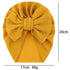 Handamde Elegant Baby Hats for Girls Big Bow Turban Hat Newborn  Baby Beanie Cap Solid Color Style