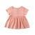 Kids Summer Cotton Linen Dress with Plain Short sleeve  Party A-line dress For Small Girls 1-3 Years