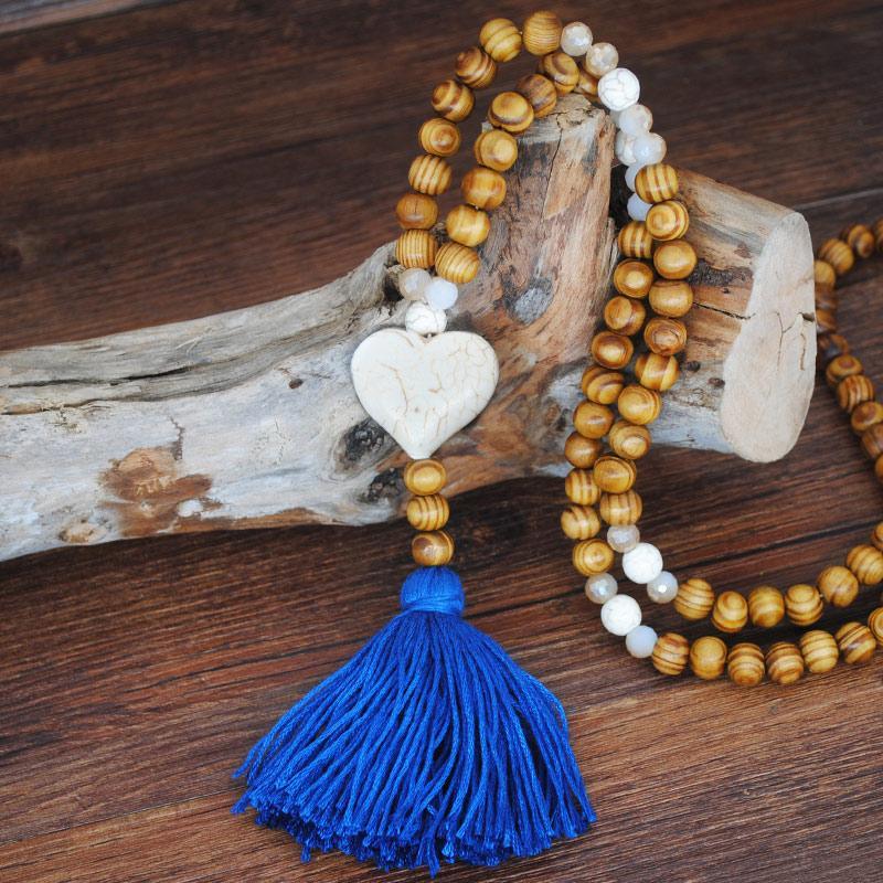 New Modern Bohemian Necklace Luxury Handmade Stones Tassels Elegant Wood Beads Amazing Necklace Long For Women Jewelry Gifts