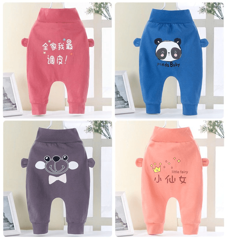 New Style Kids Clothes Baby Boys Girls PP Pants Newborn Toddler Baby Pants For Children In Casual Clothing Style With Bear Design and Bears Ears Like Details