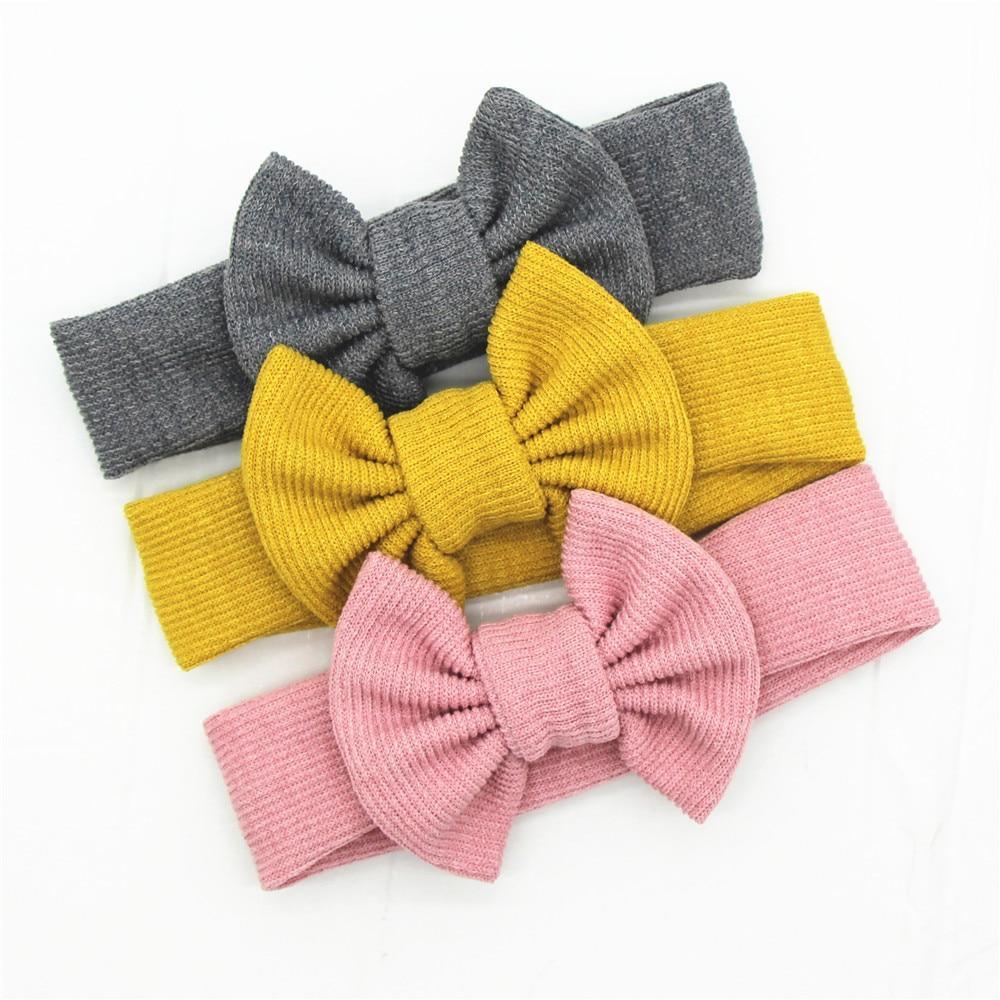 Modern Cute Baby Girl Headbands Knitted Newborn Baby Bow Infant Head Bands Hairbands For Girls Hair Accessories