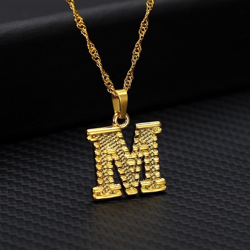 Modern NEW Luxury Shiny Tiny Gold Initial Letter Necklace For Women and Man In Jewelry Hip Hop Retro Design