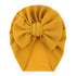 Handamde Elegant Baby Hats for Girls Big Bow Turban Hat Newborn  Baby Beanie Cap Solid Color Style