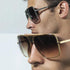 Modern Luxury Fashion Metal Gradient Square Big Frame Men's Sunglasses Brand Design Driving Sunglasses Retro Glasses Oculos De Sol