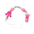 Handmade Shiny Pacifier Clip Chain Infant Nipple Holder Wooden Beaded Crystal Nipple Leash Strap Metal Pacifier Clips For Baby