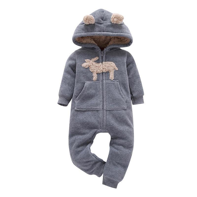 Modern Popular Fashion Newborn One Piece Fleece Hooded Jumpsuit Long Sleeved Baby Body suits Romper For Girls and Boys Kids