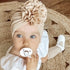 Handamde Elegant Baby Hats for Girls Big Bow Turban Hat Newborn  Baby Beanie Cap Solid Color Style