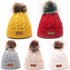 Modern Warm Baby Beanies Hat Pompon Children Hats Knitted Cute Cap For Girls Elegant For Winter