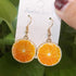 Unique Resin Stereo Lemon Orange Earrings With Long Pendant Fashion Summer Fruit Jewelry Designs For Girls And Teenagers