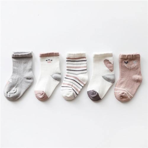 5PCS/SET Newborn Baby Socks Cotton for Girls Autumn Winter Toddler Baby Boy Socks Infant Kids socks