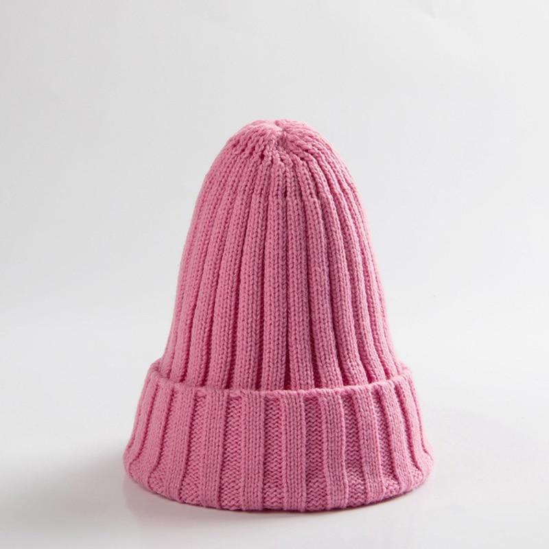 Modern Elegant Candy Color Baby Hat Cute Autumn Winter Pointy Hats For Kids Boys & Girls Warm Beanie Cap For Women