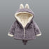 Baby Girl Einter Jacket Girl Cute Rabbit HoodedJacket Children's Wool Sweater Plus Thick Warm Plush For Kids