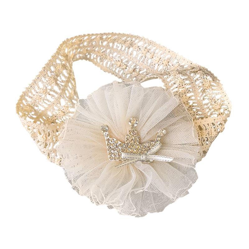 ILuxury Handmade Infant Child Hair Band Three-dimensional Alloy Rhinestone Crown Headdress  Elastic Headband Turban For Baby Girls