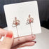 New Elegant Geometric Heart Crystal Long Drop Earrings For Women With Cute Delicate Zircon