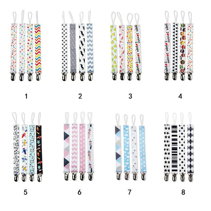 4PCS/SET Infant Pacifier Clips Holder Clip Nursing Teether Clip Nipple Holder Baby Pacifier Clip Soother Holder for Pacifier for Kids and Baby