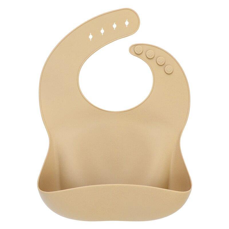 Solid Silicone Bibs Baby Feeding Saliva Towel Waterproof Soft Cloths Bandana Lightweight Infant Bibs