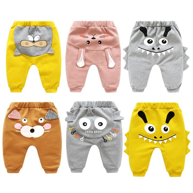 Modern Baby Boys Girls Cartoon Pants Spring High Waist Guard Belly Trousers Print Bottoms In Interesting Style For Girls And Boys