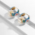 New Fashion Enamel Flower Hoop Earrings for Women Circle Small Earrings Jewelry