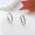 Modern Simple Silver Color Single Row Luxury Zircon Hoop Elegant Earrings For Women