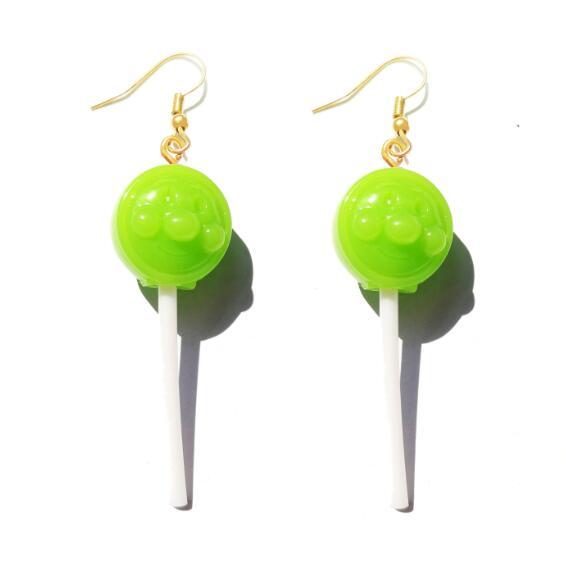 Interesting Modern Luxury Earrings For Women Resin Lollipop Drop Custom Made Handmade Cute Girls Cotton Candy Gift Style For Woman and Girls