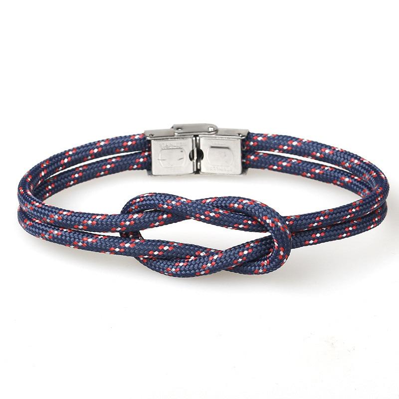 New Elegant Fashion Multi-Layer Concentric Modern Knot Rope Men Anchor Luxury Bracelet Charm Fine Bracelets For Women Fold Over Clasp Navy Style Jewelry