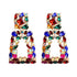 New Long Metal Hollowed-out Hanging Colorful Crystals Dangle Drop Earrings Fine Jewelry Accessories For Women