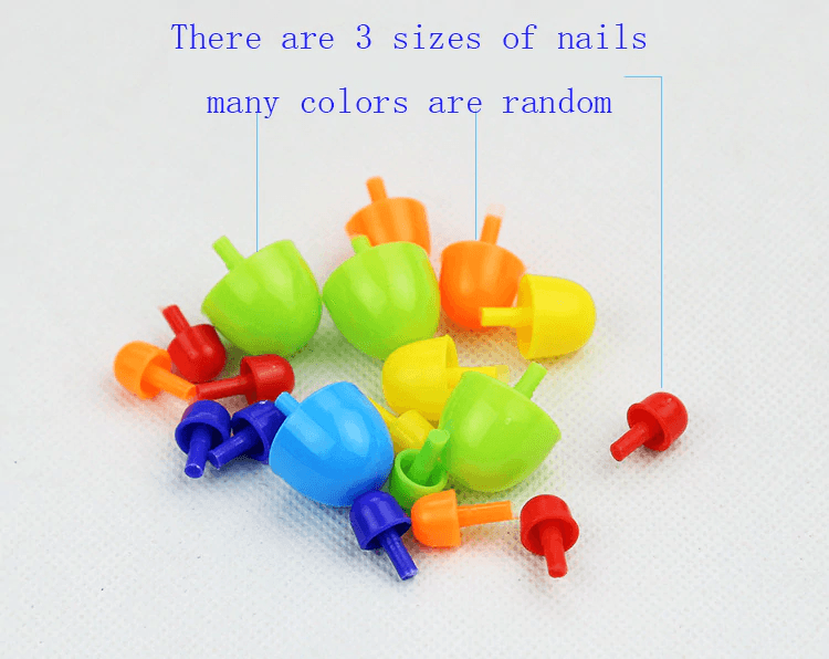 296PCS Mushroom Nail Toys Children's Educational Toys Children's Intelligent 3D Puzzle Game Board Gifts For Kids Boys and Girls