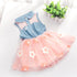 Children's Wear Dress Girls  Dresses For Party and Wedding with 100% Cotton Striped Lapel Fly Sleeves