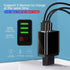 3 Ports Black USB Charger EU US Plug LED Display 3.1A Fast Charging Smart Mobile Phone Charger