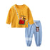 Modern Luxury Baby Boy Clothes Cotton Clothing Sets Cartoon Long-sleeved T-shirt Pants Infant Clothes 2pcs Ste For Boys and Girls Kids