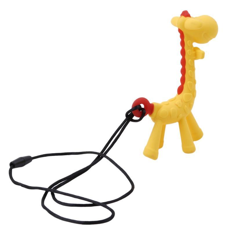 Unique Cute Cartoon Giraffe Shape Baby Teether Silicone  Teething Toy New Hanging Toy For Baby Activity